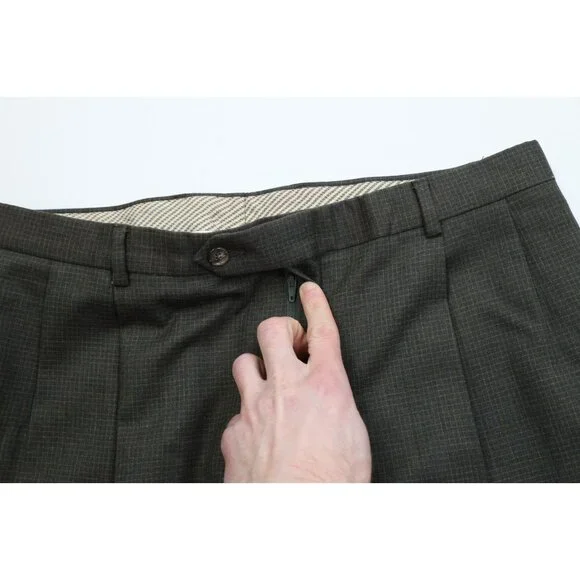 Vintage 90s Streetwear Mens 34x30 Distressed Wool Knit Wide Leg Chino Pants